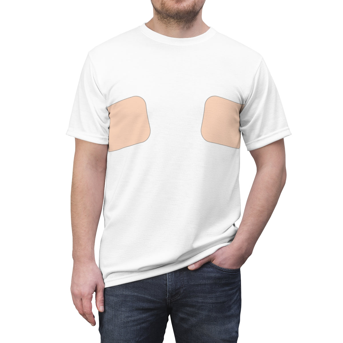 Normales Brusttaping-T-Shirt | Hautfarbe 001 - 1 Streifen