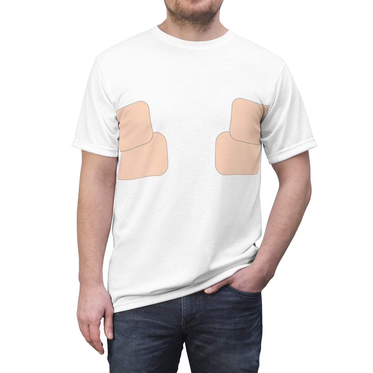 Normalisiertes Brust-Taping-T-Shirt | Hautfarbe 001 - 2 Streifen